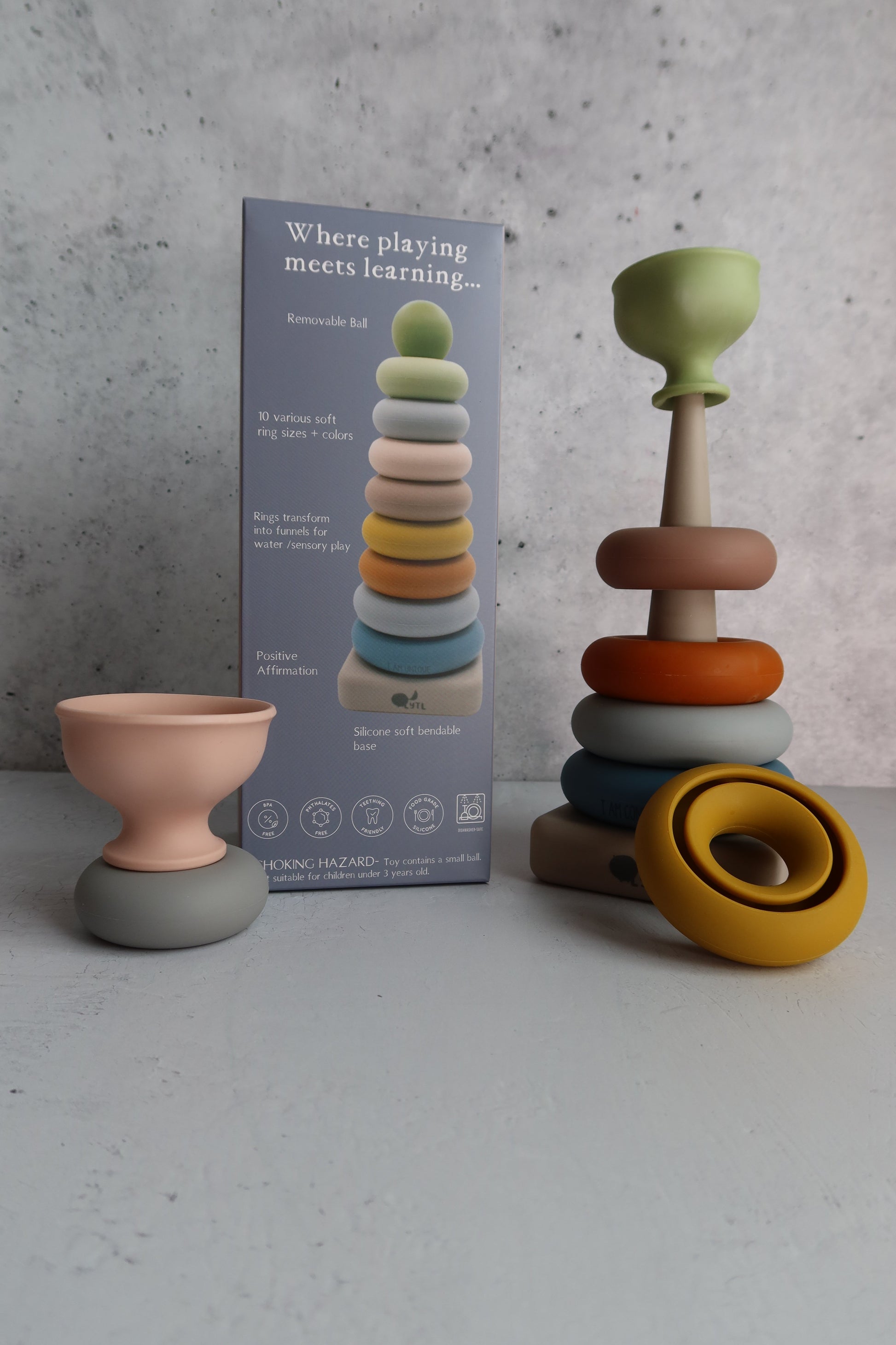 LYTL Silicone Ring Stacking Toy – 10 Piece product view