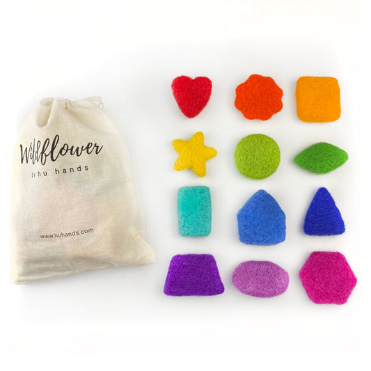 Wildflower Felt Sorting Shapes for Pretend Play, Stacking, and Montessori Learning (12) – BrightSprig
