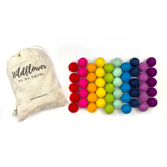 Wildflower Rainbow Party Wool Felt Balls for Crafts & Sensory Play (50 Pack) – BrightSprig