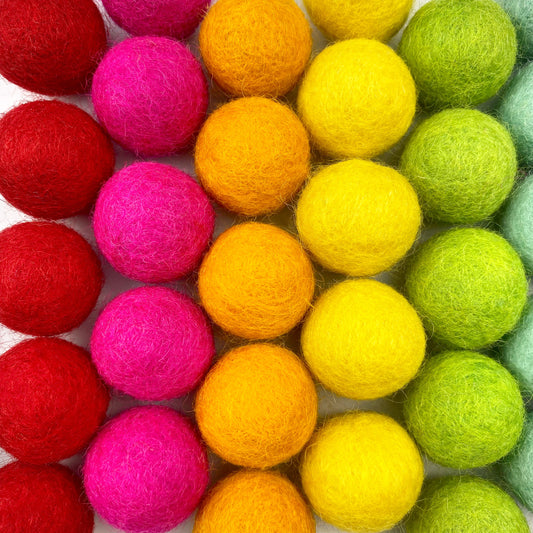 Wildflower Rainbow Party Wool Felt Balls for Crafts & Sensory Play (50 Pack) – BrightSprig
