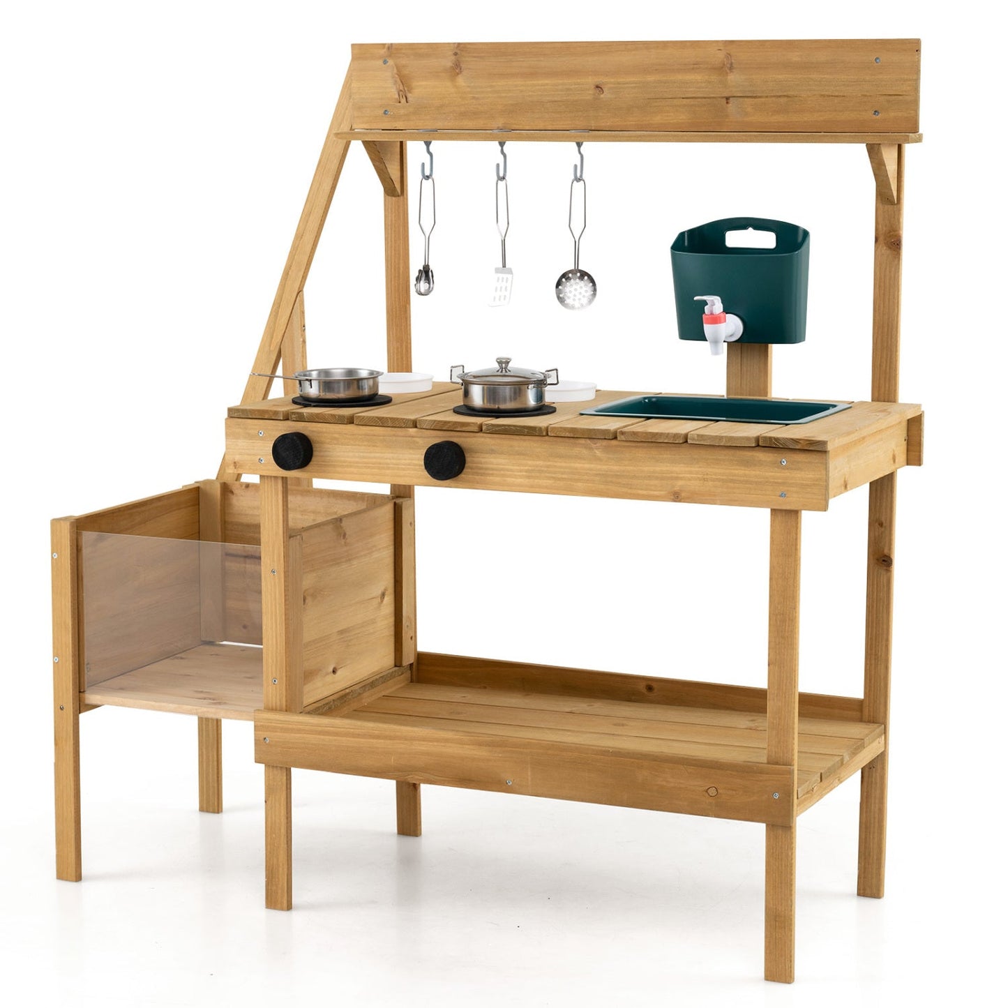 Wooden Mud Kitchen with Planter Box for Kids – BrightSprig
