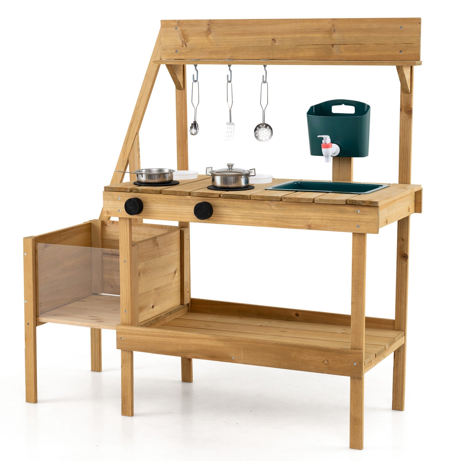 Wooden Mud Kitchen with Planter Box for Kids – BrightSprig
