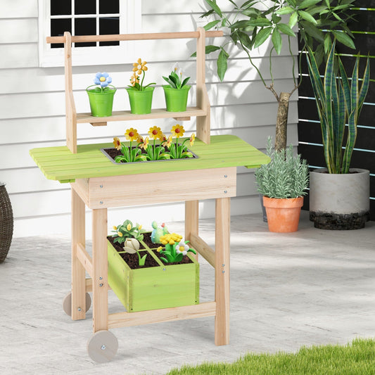 Kids Mud Kitchen with Removable Pots and Planting Trough – BrightSprig