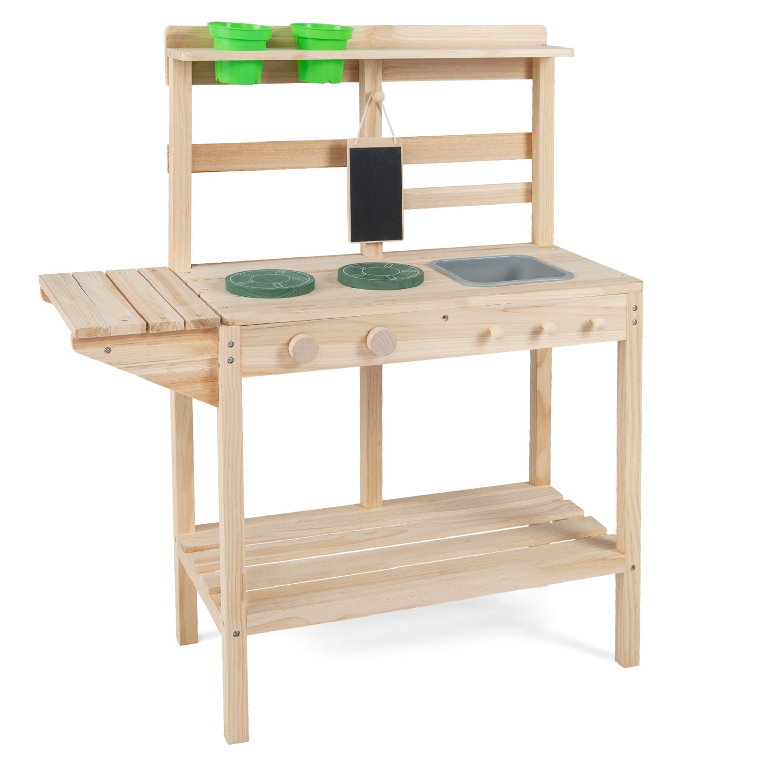 Kids Play Kitchen Set Wooden Kitchen Playset with Stoves for Boys Girls 3+ – BrightSprig