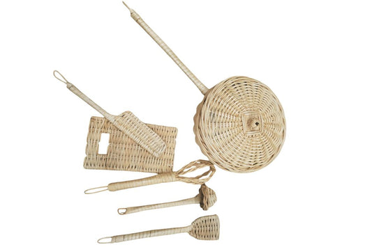 Lullaby Rattan Handmade Rattan Play Kitchen Utensils - Montessori Pretend Play Cooking Set – BrightSprig