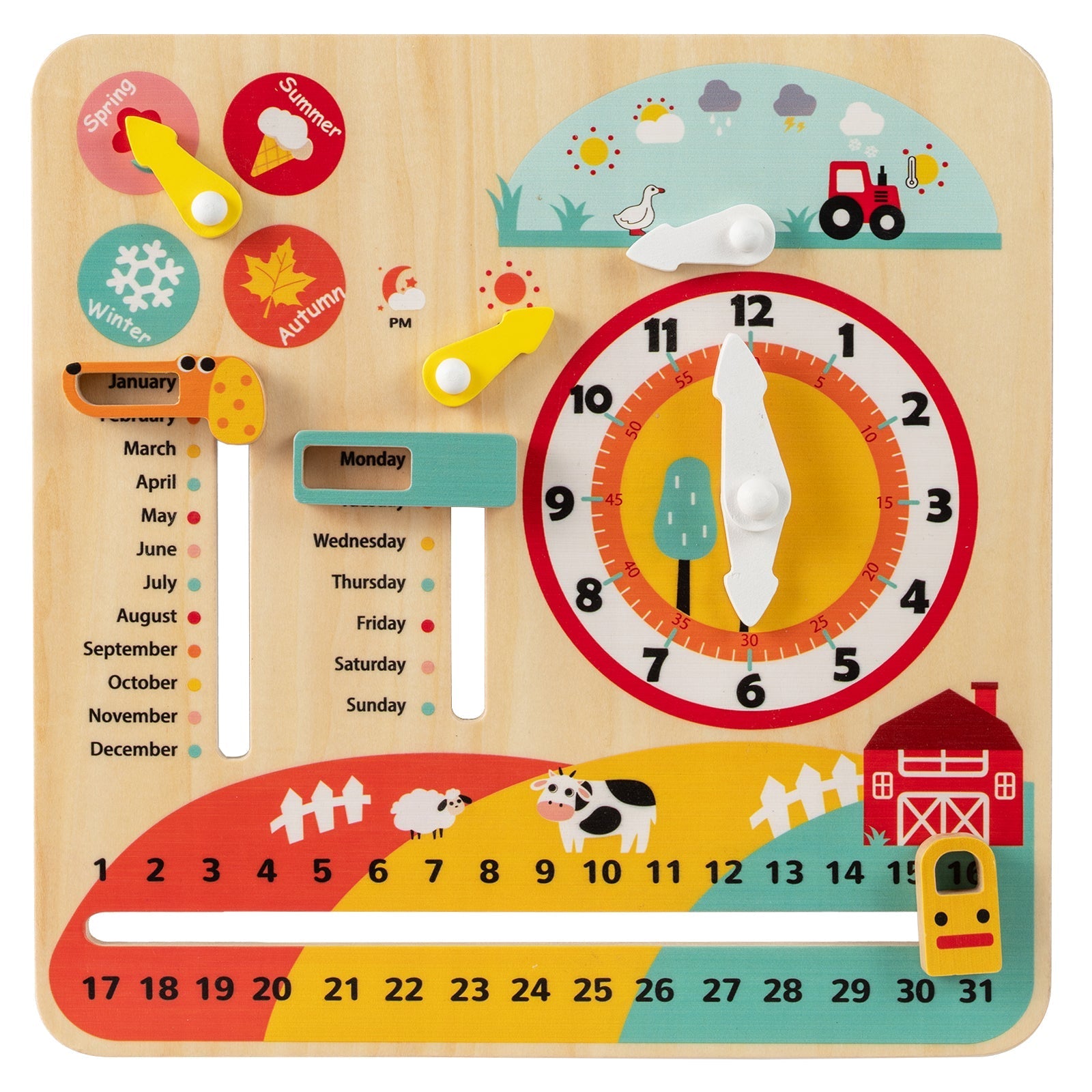 Wooden Montessori Learning Clock – BrightSprig