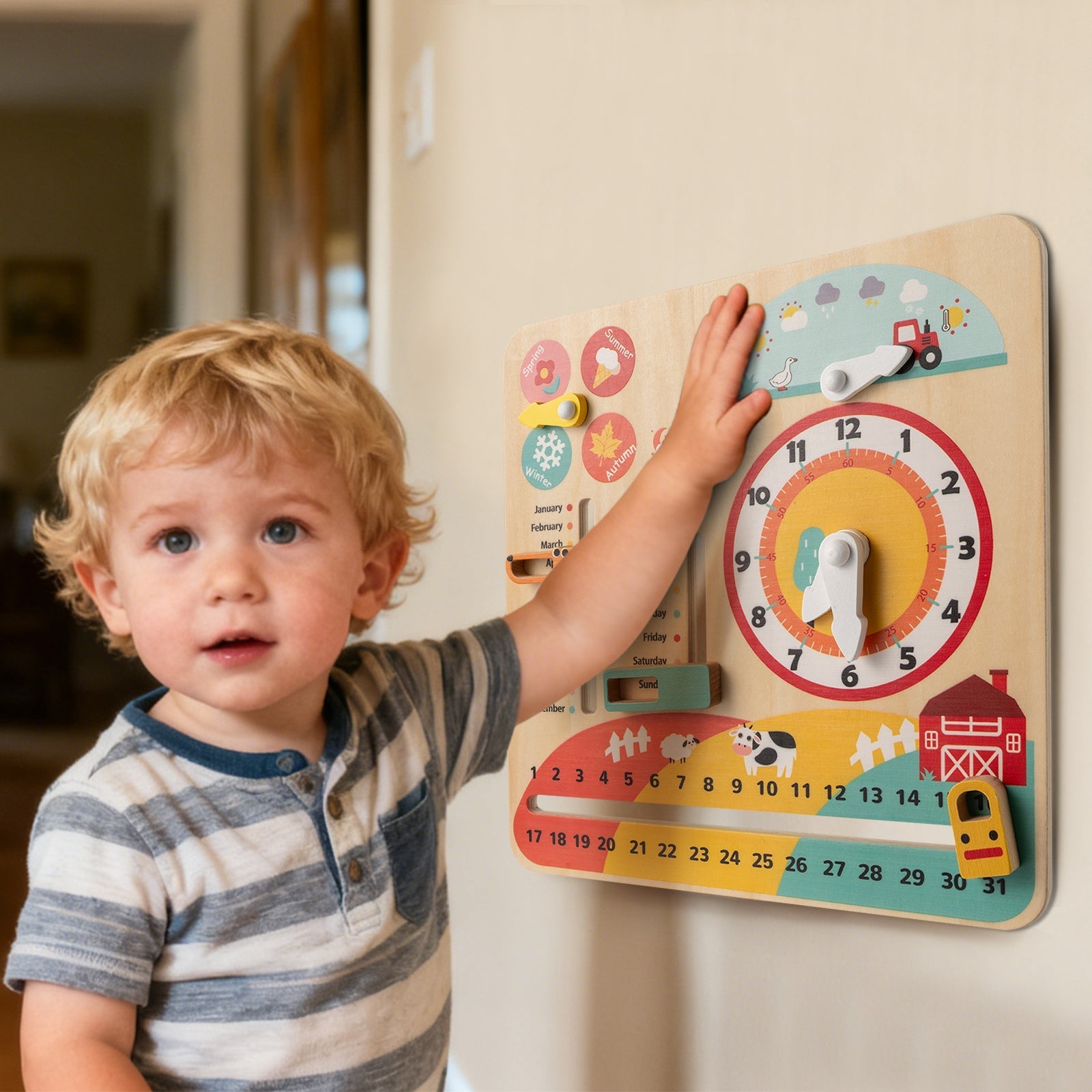 Wooden Montessori Learning Clock – BrightSprig
