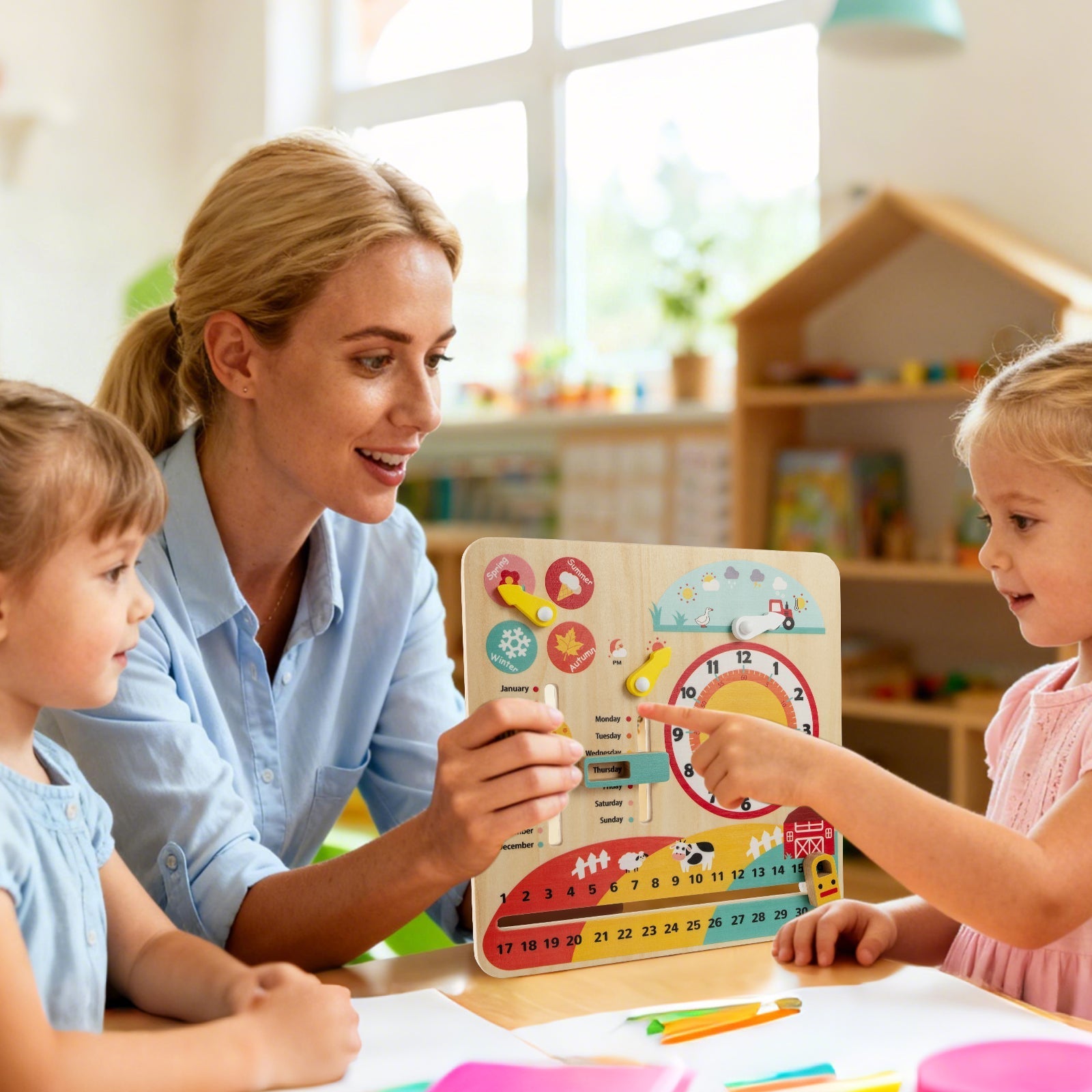 Wooden Montessori Learning Clock – BrightSprig