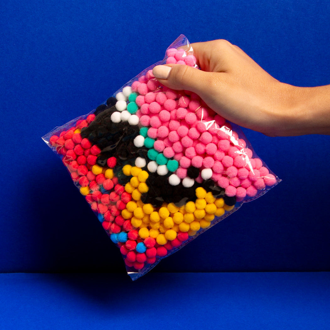 OMY Donut Pom-Pom Art Kit in use