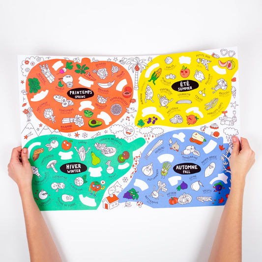 OMY Fruits & Vegetables Learning Sticker Poster product view