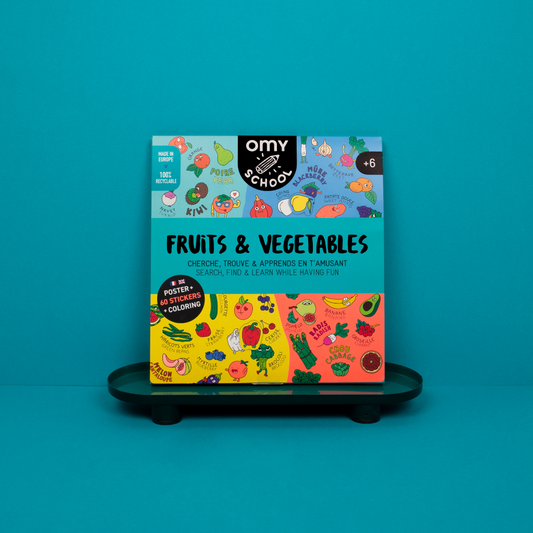 OMY Fruits & Vegetables Learning Sticker Poster