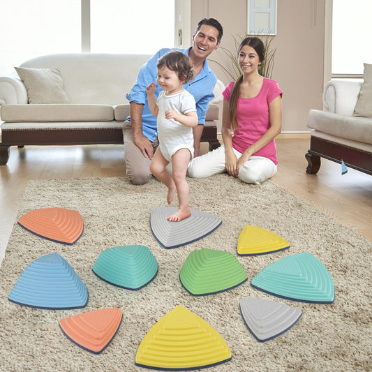 Set of 11 Stepping Stones for Kids Non-Slip Balance Stones with Storage Bag – BrightSprig