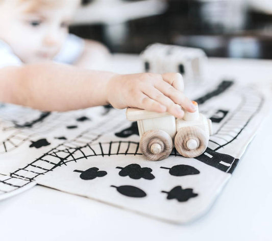 Train Play Mat for Toddlers – Portable Tracks for Travel – BrightSprig