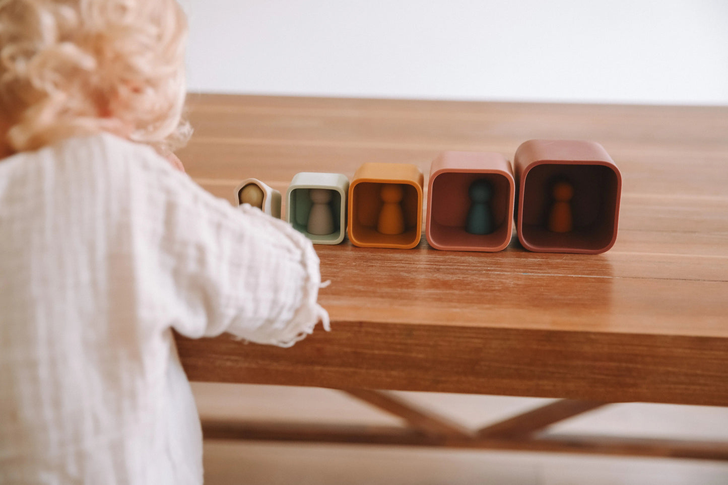 LYTL Silicone Stacking Cups – Set of 5 in use