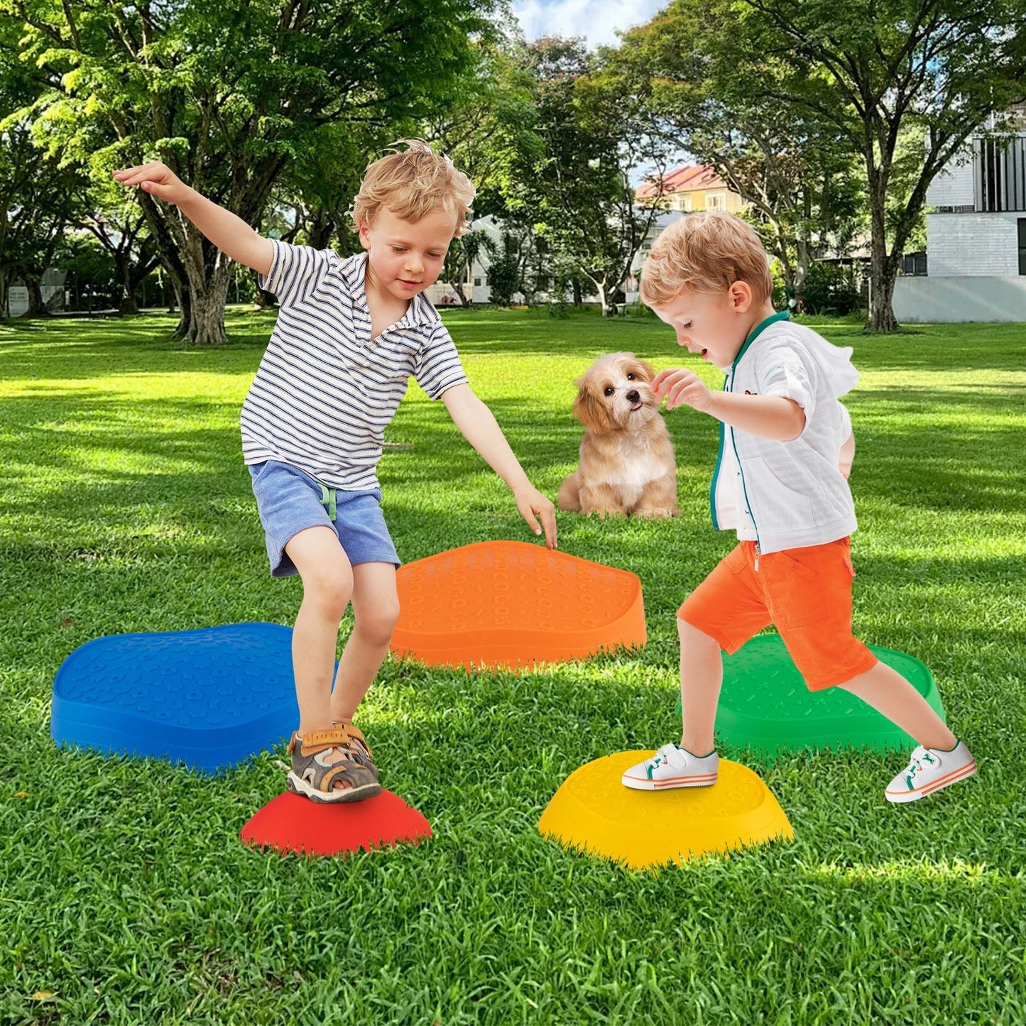 Stepping Stones for Kids 5 PCS Non-Slip Balance Stones with Storage Bag – BrightSprig