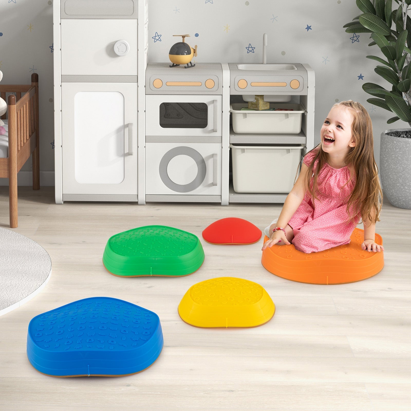Stepping Stones for Kids 5 PCS Non-Slip Balance Stones with Storage Bag – BrightSprig