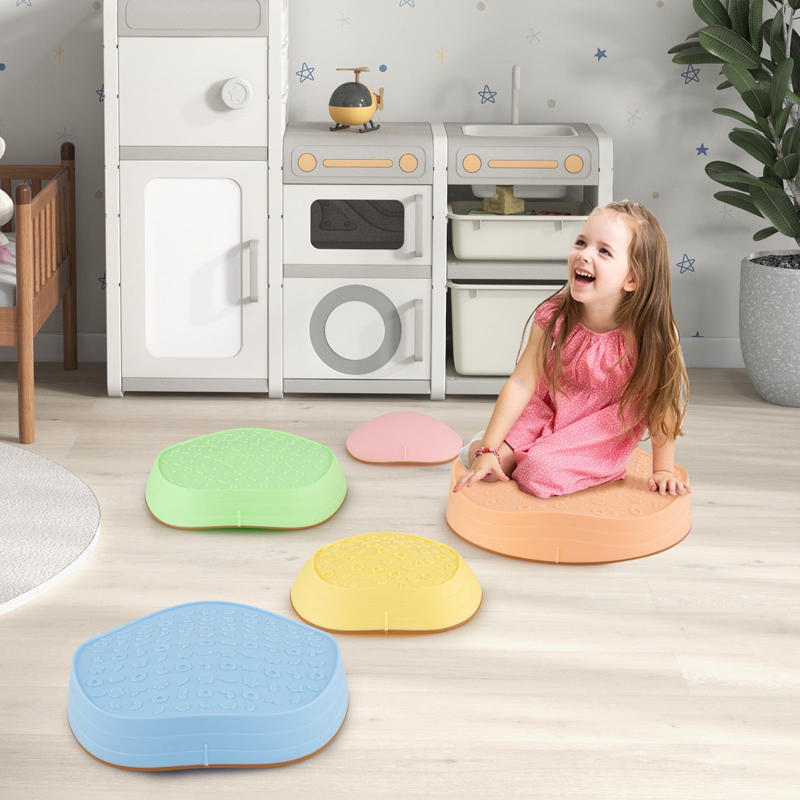 Stepping Stones for Kids 5 PCS Non-Slip Balance Stones with Storage Bag – BrightSprig