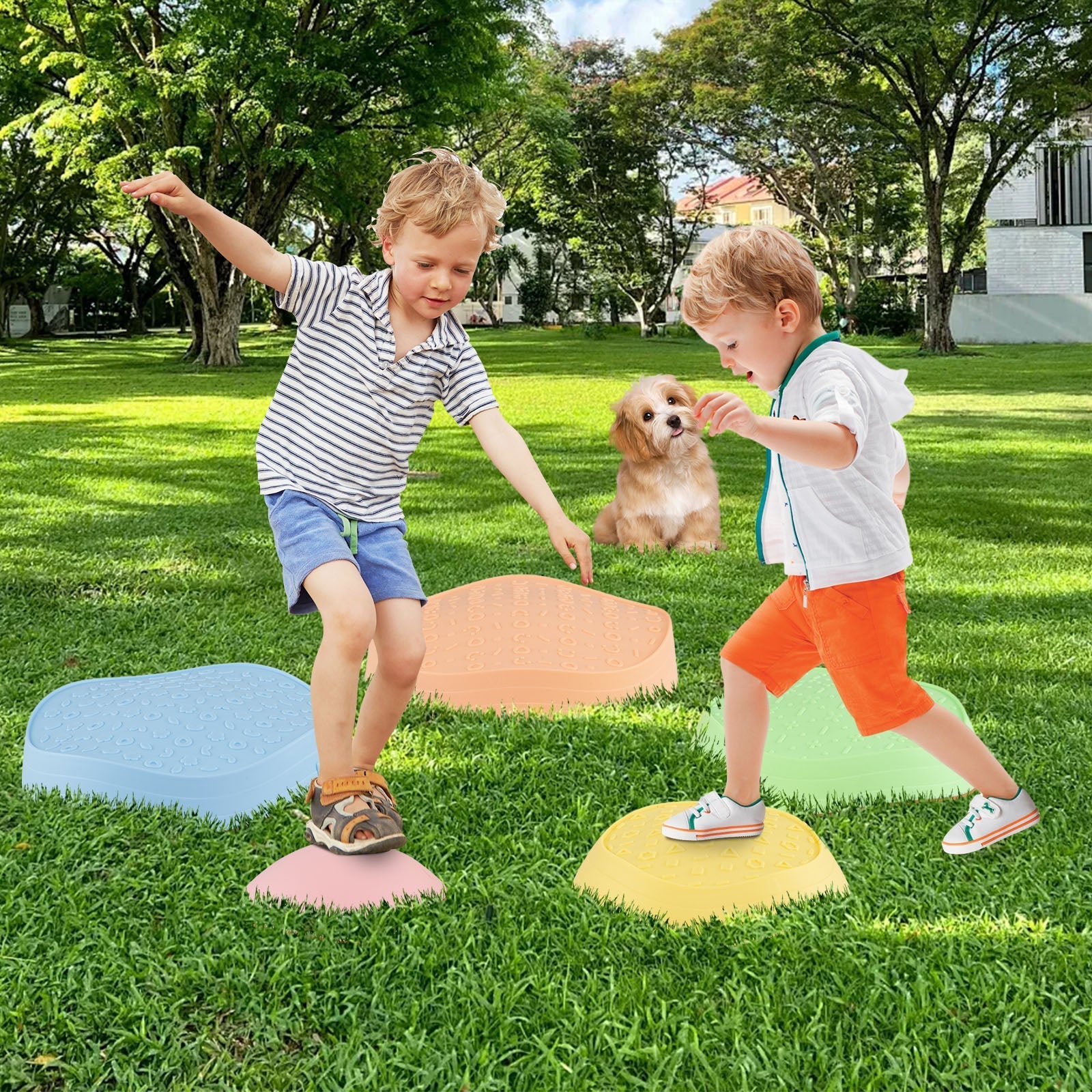 Stepping Stones for Kids 5 PCS Non-Slip Balance Stones with Storage Bag – BrightSprig