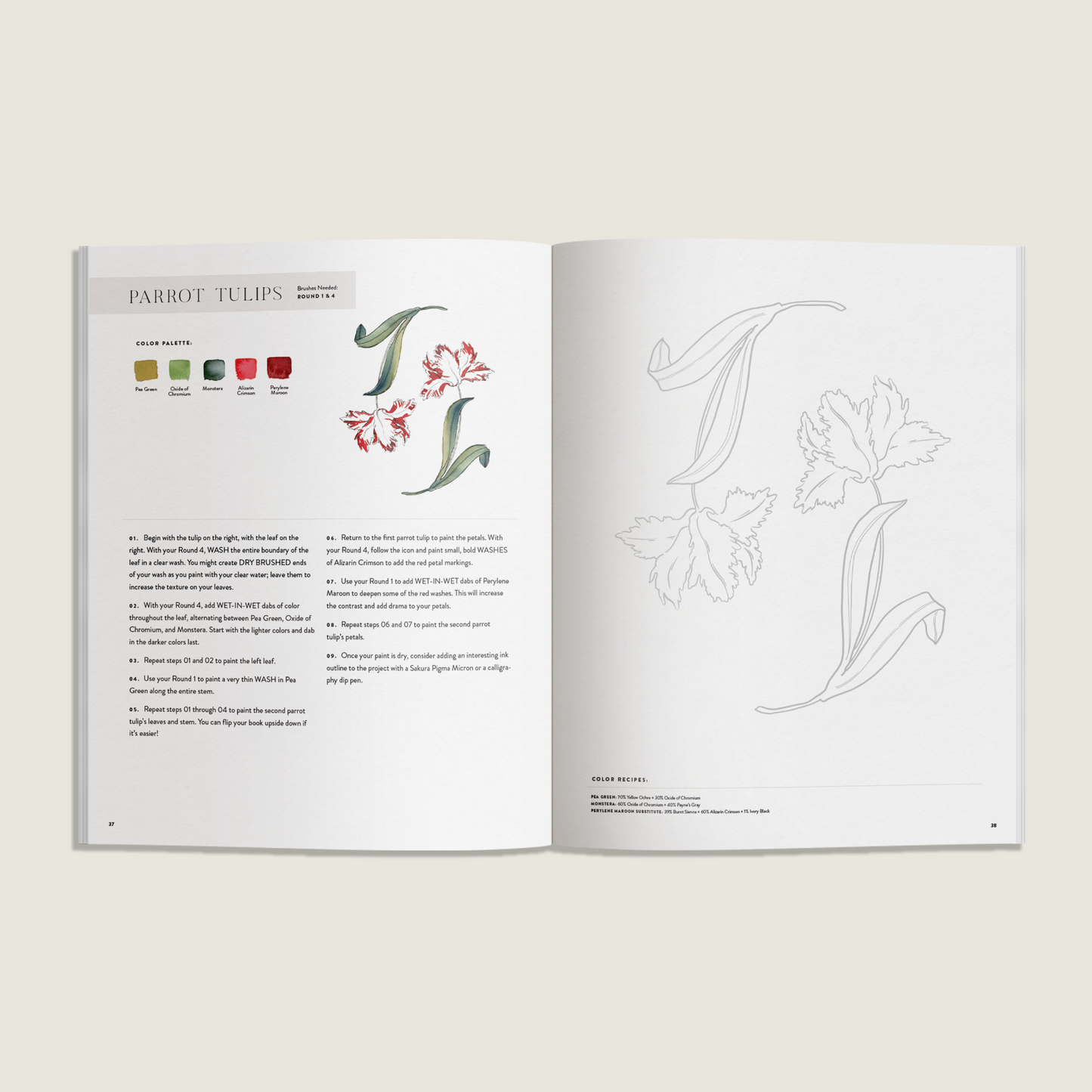 Watercolor Workbook: Café in Bloom – BrightSprig