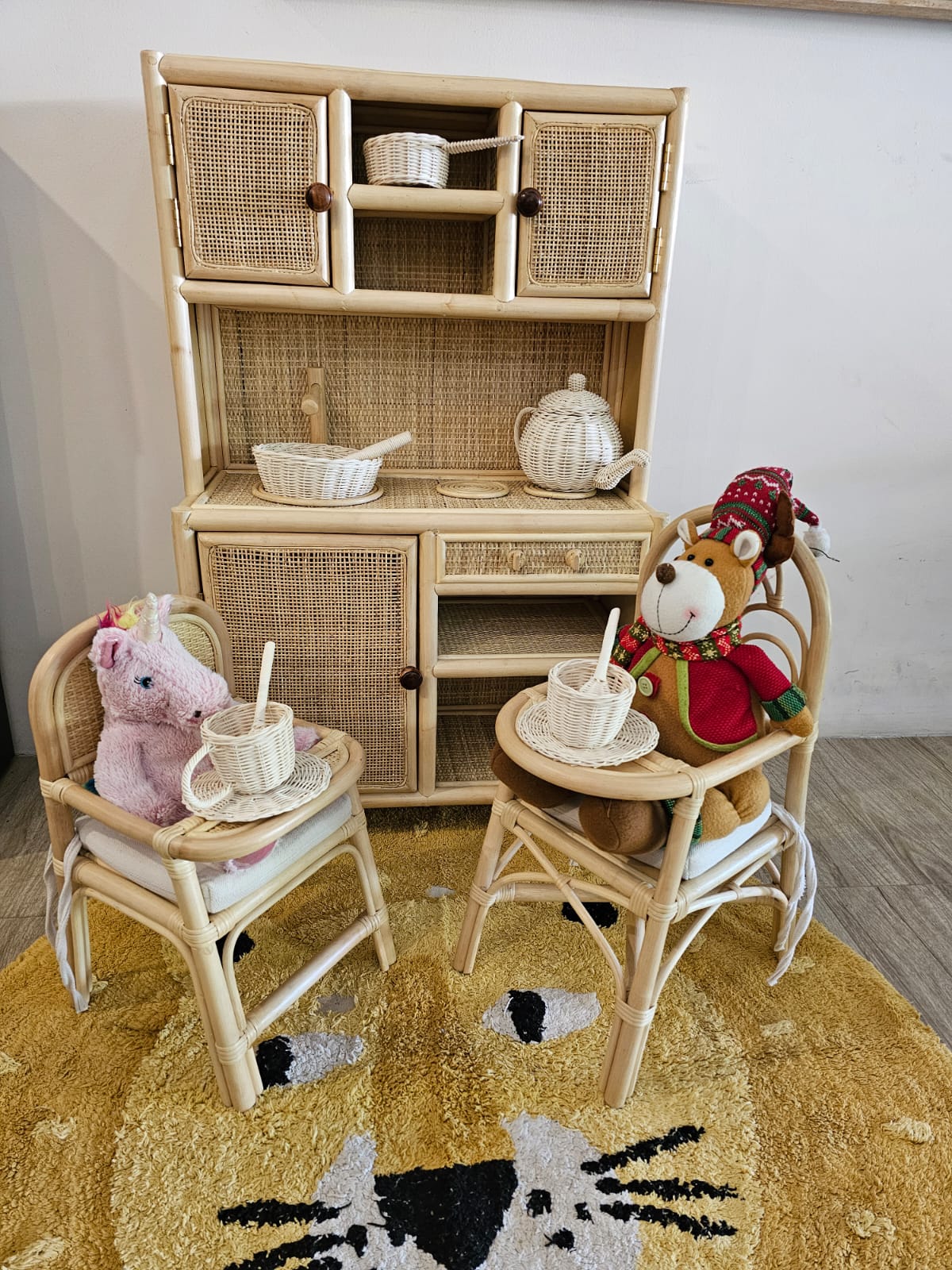 Lullaby Rattan Montessori-Style Rattan Play Kitchen | Natural Pretend Play Station with Storage – BrightSprig