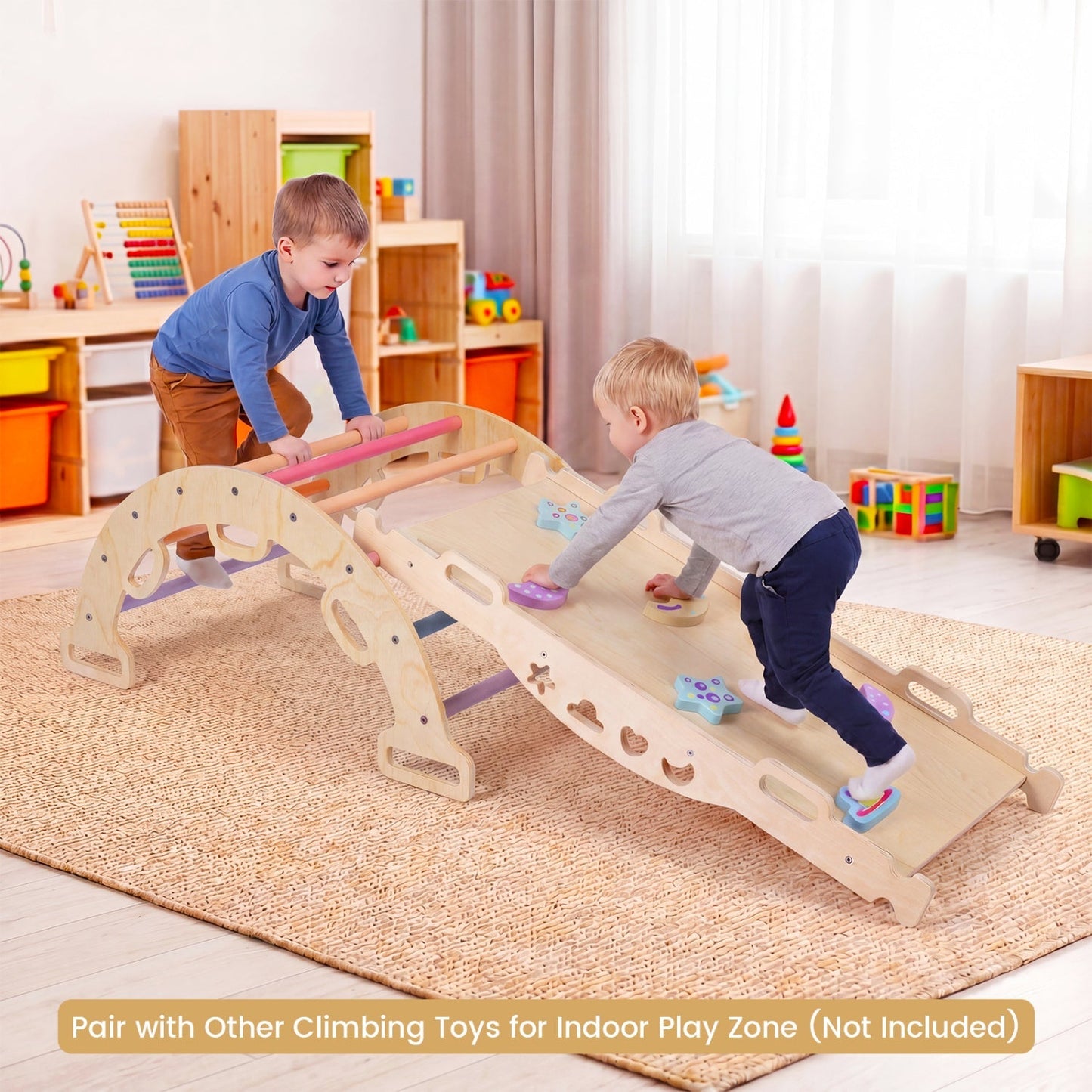 3-in-1 Wooden Montessori Climbing Arch & Rocker – BrightSprig