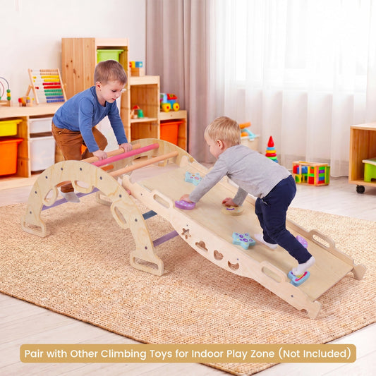 3-in-1 Wooden Montessori Climbing Arch & Rocker – BrightSprig