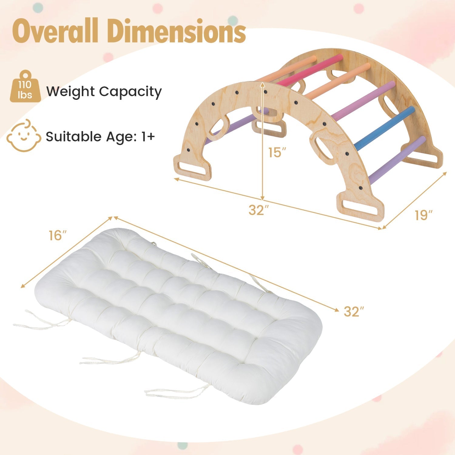 3-in-1 Wooden Montessori Climbing Arch & Rocker – BrightSprig
