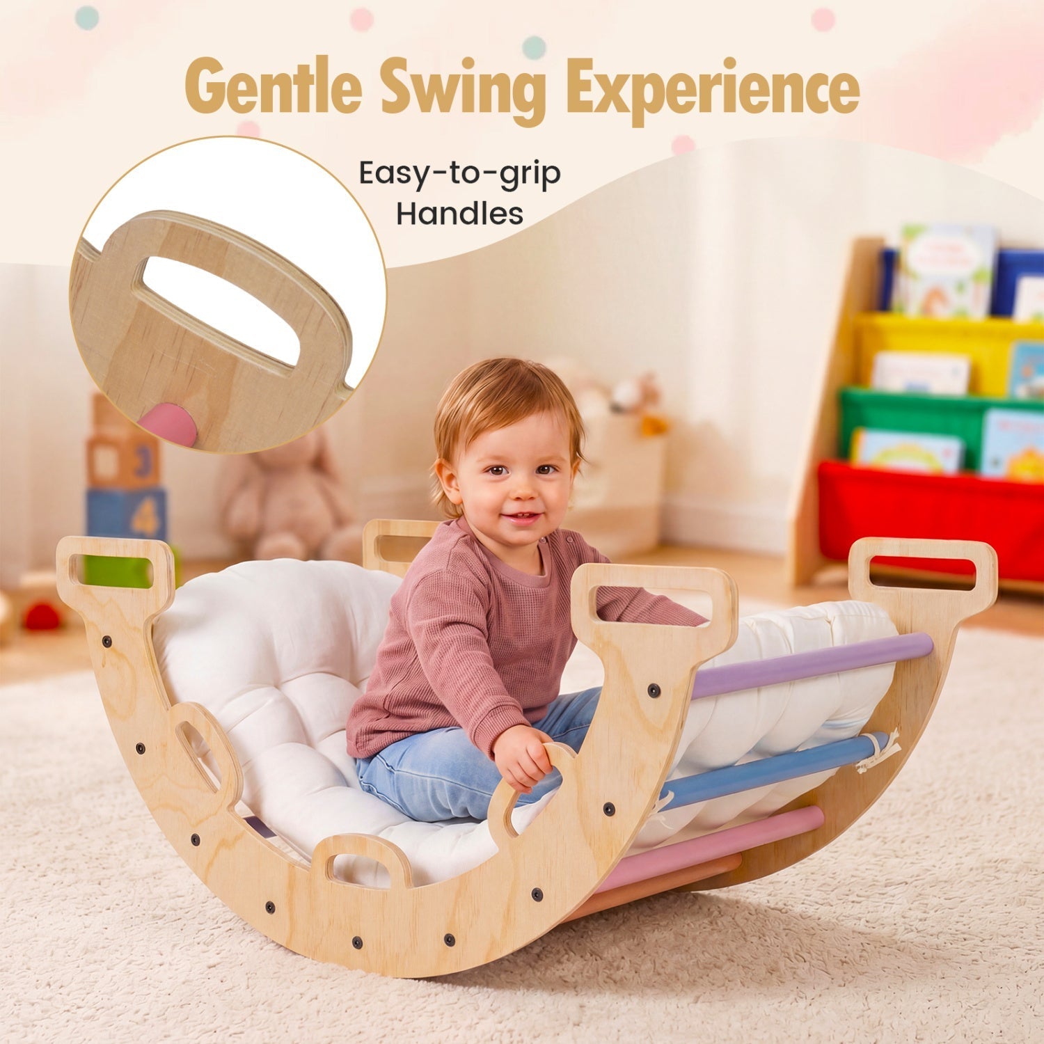3-in-1 Wooden Montessori Climbing Arch & Rocker – BrightSprig