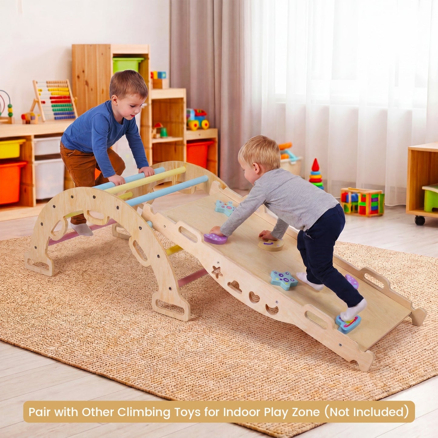 3-in-1 Wooden Montessori Climbing Arch & Rocker – BrightSprig
