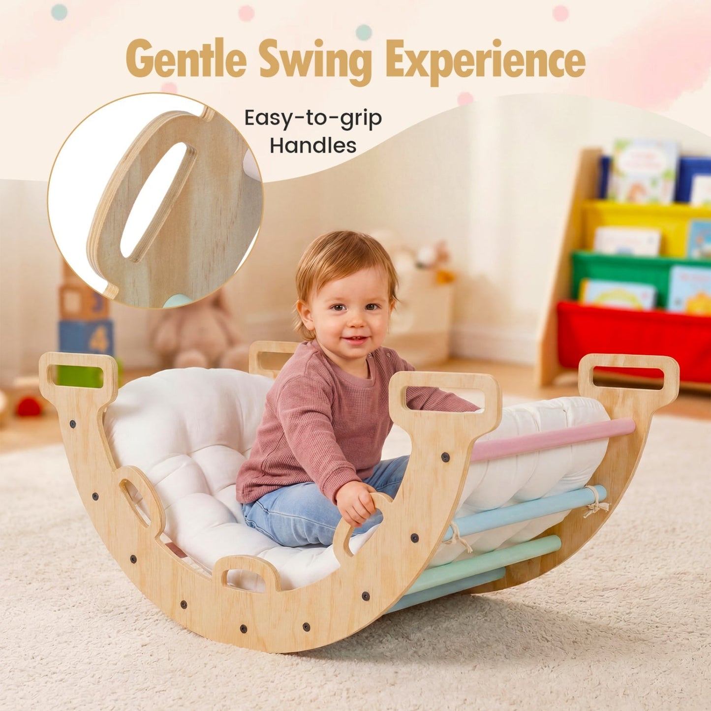 3-in-1 Wooden Montessori Climbing Arch & Rocker – BrightSprig