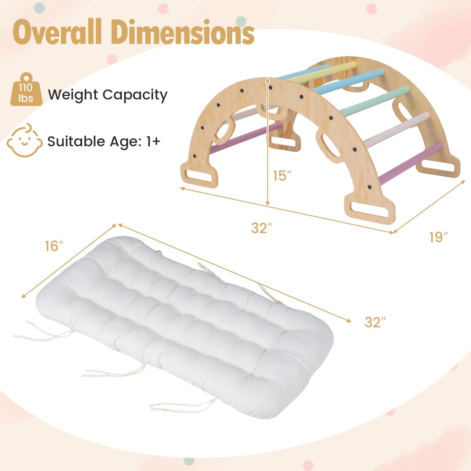 3-in-1 Wooden Montessori Climbing Arch & Rocker – BrightSprig