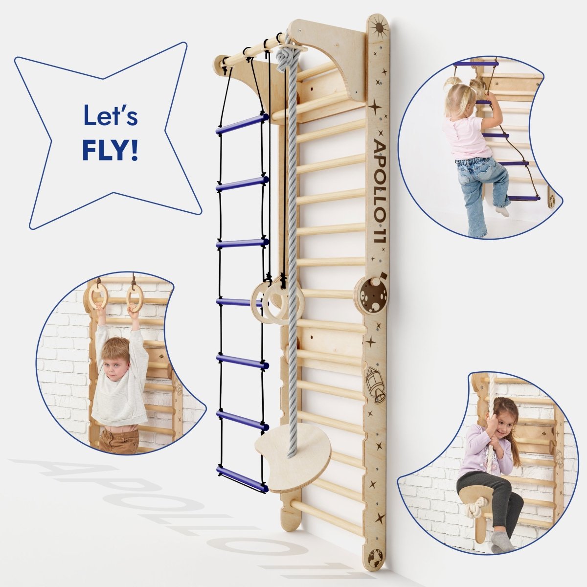 Goodevas Apollo Swedish Wall Climbing Set with Moon Swing & Slide by Goodevas – BrightSprig