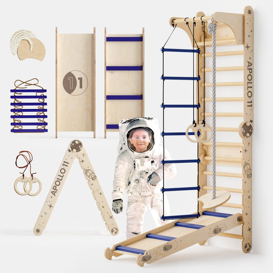 Goodevas Apollo Swedish Wall Climbing Set with Moon Swing & Slide by Goodevas – BrightSprig