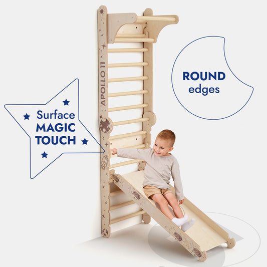 Goodevas Apollo Swedish Wall Climbing Set with Moon Swing & Slide by Goodevas – BrightSprig