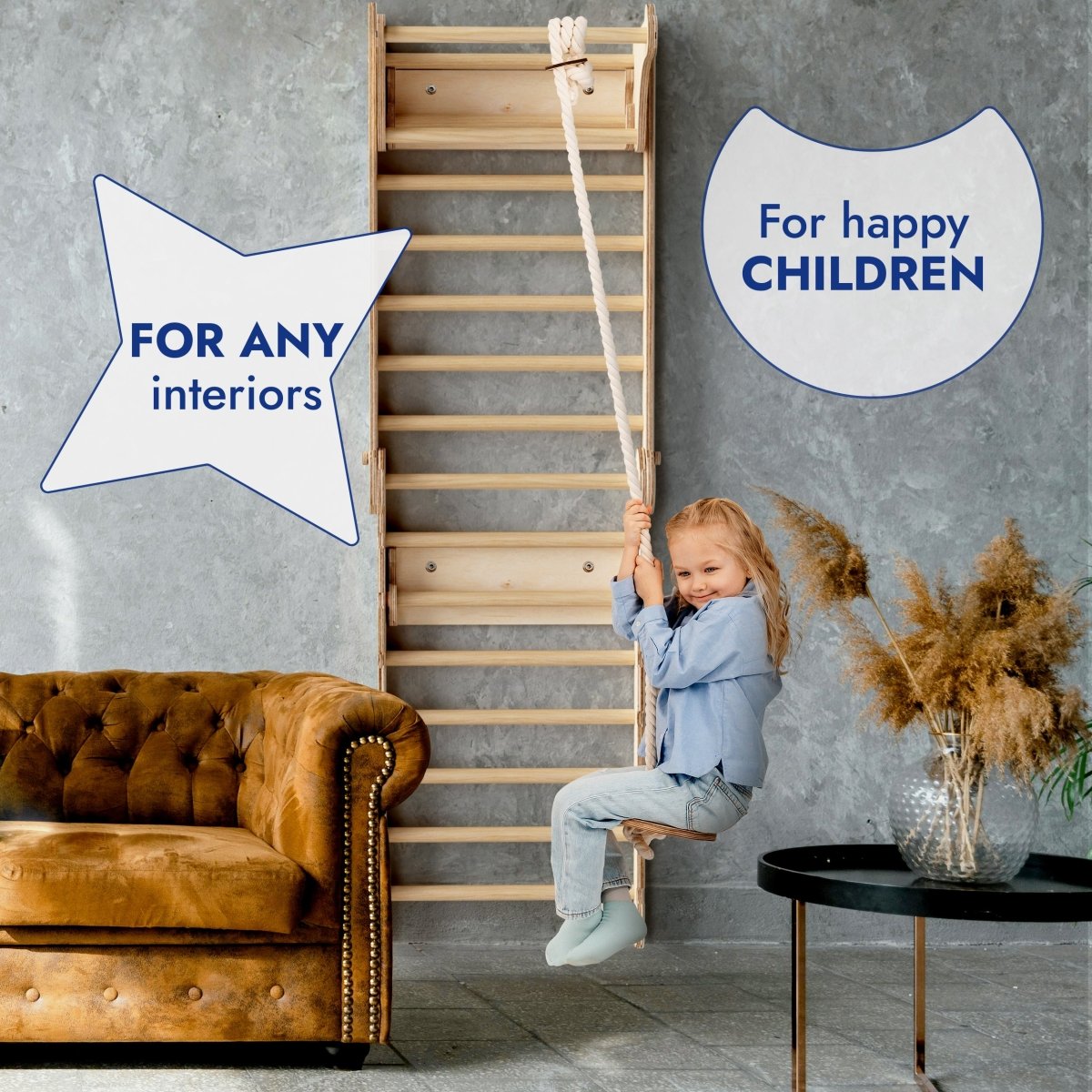 Goodevas Apollo Swedish Wall Climbing Set with Moon Swing & Slide by Goodevas – BrightSprig