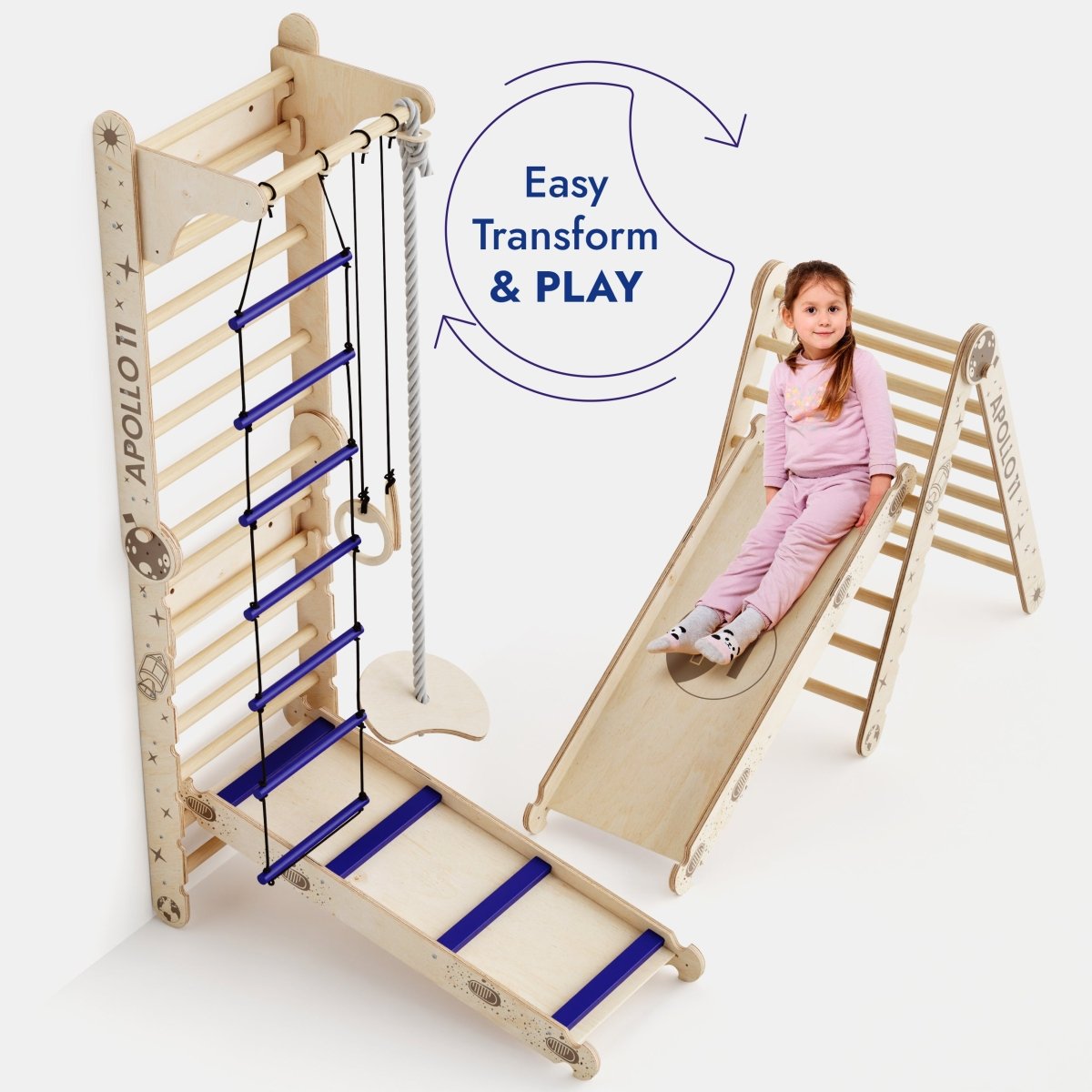 Goodevas Apollo Swedish Wall Climbing Set with Moon Swing & Slide by Goodevas – BrightSprig
