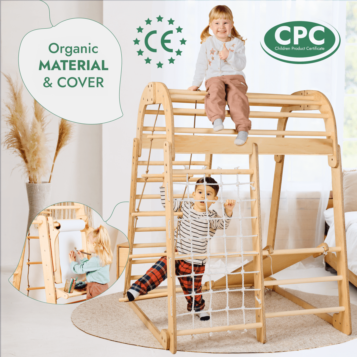Goodevas 7-in-1 Indoor Playground with Swings, Slide & Art Set by Goodevas – BrightSprig