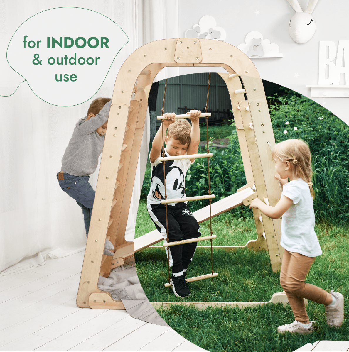 Goodevas 7-in-1 Indoor Playground with Swings, Slide & Art Set by Goodevas – BrightSprig