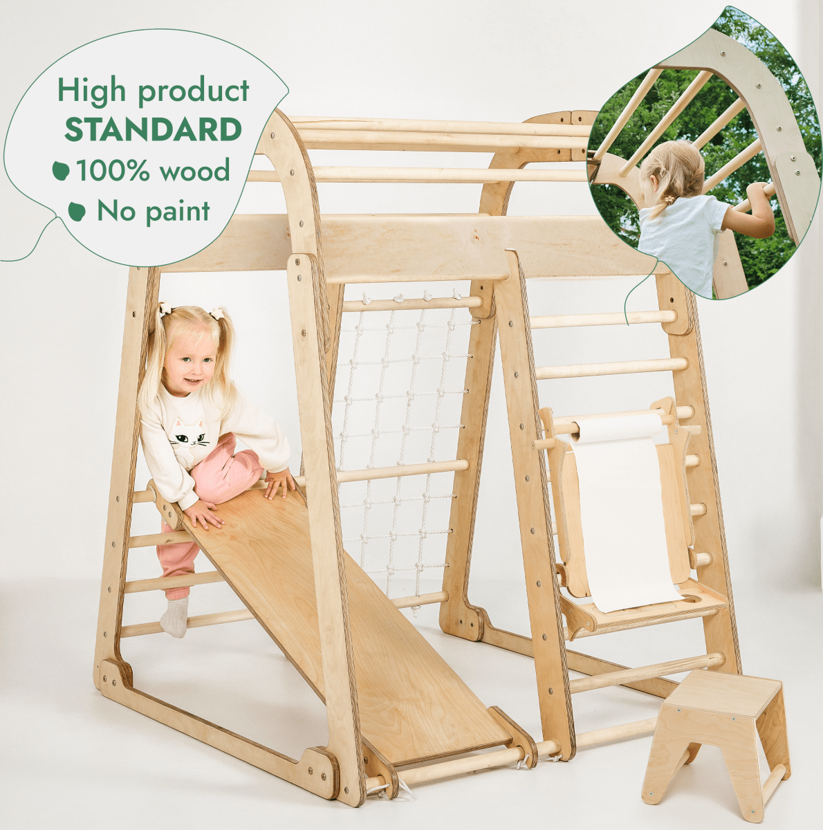 Goodevas 7-in-1 Indoor Playground with Swings, Slide & Art Set by Goodevas – BrightSprig