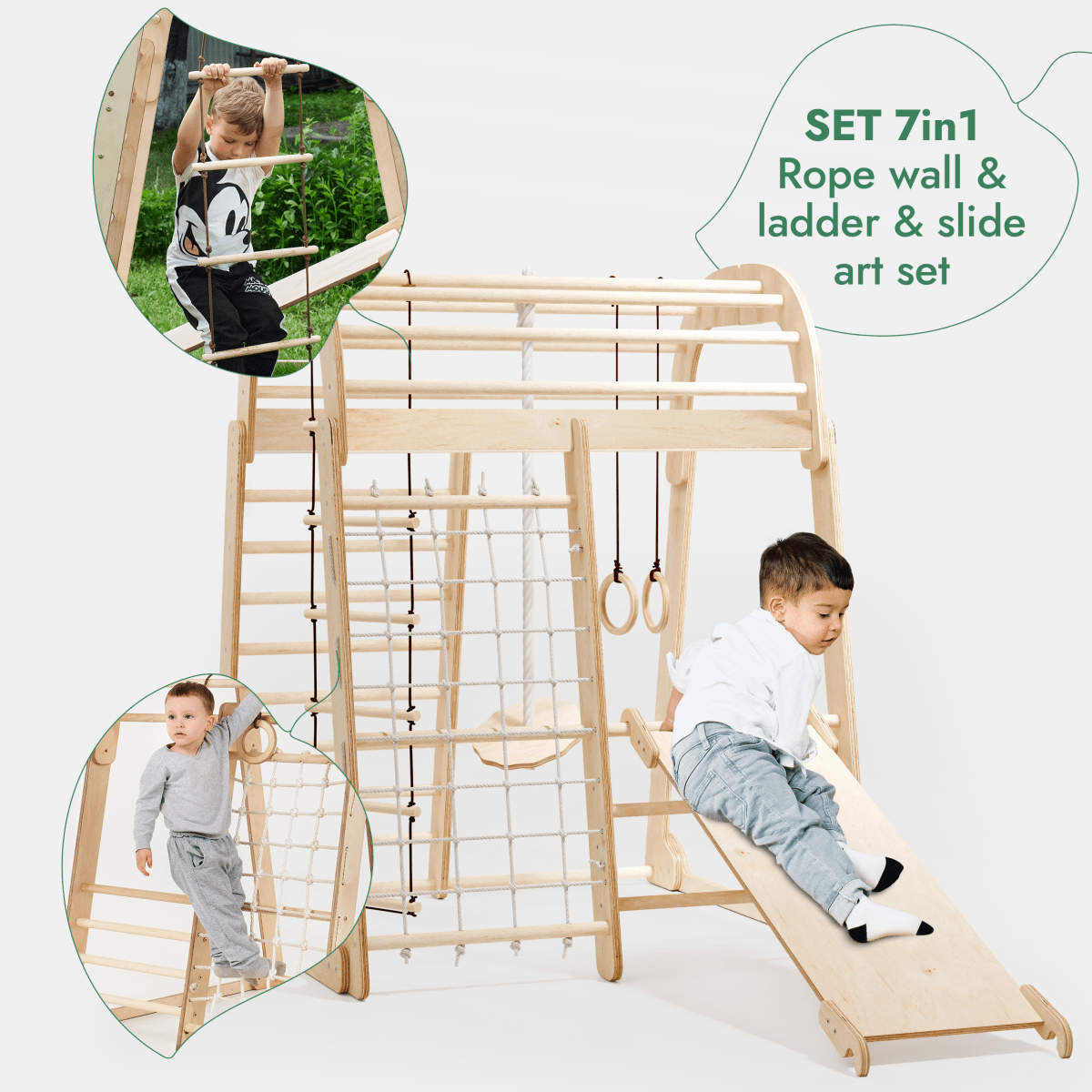Goodevas 7-in-1 Indoor Playground with Swings, Slide & Art Set by Goodevas – BrightSprig