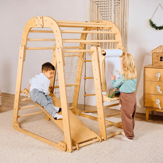Goodevas 7-in-1 Indoor Playground with Swings, Slide & Art Set by Goodevas – BrightSprig