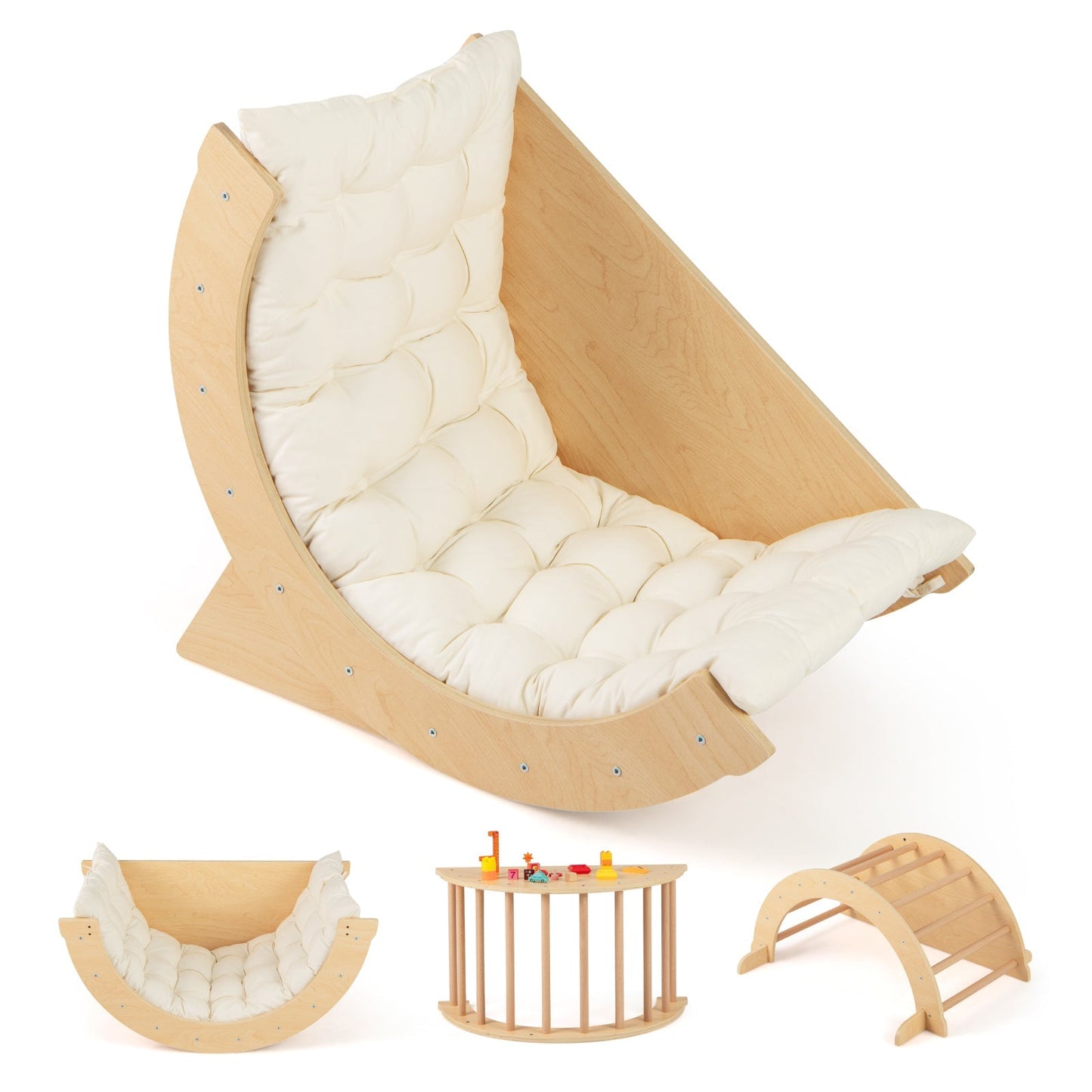 Montessori Climbing Arch & Rocker with Cushion – BrightSprig
