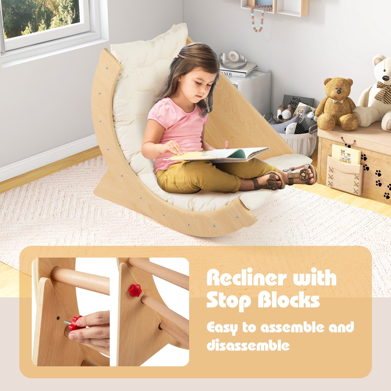 Montessori Climbing Arch & Rocker with Cushion – BrightSprig
