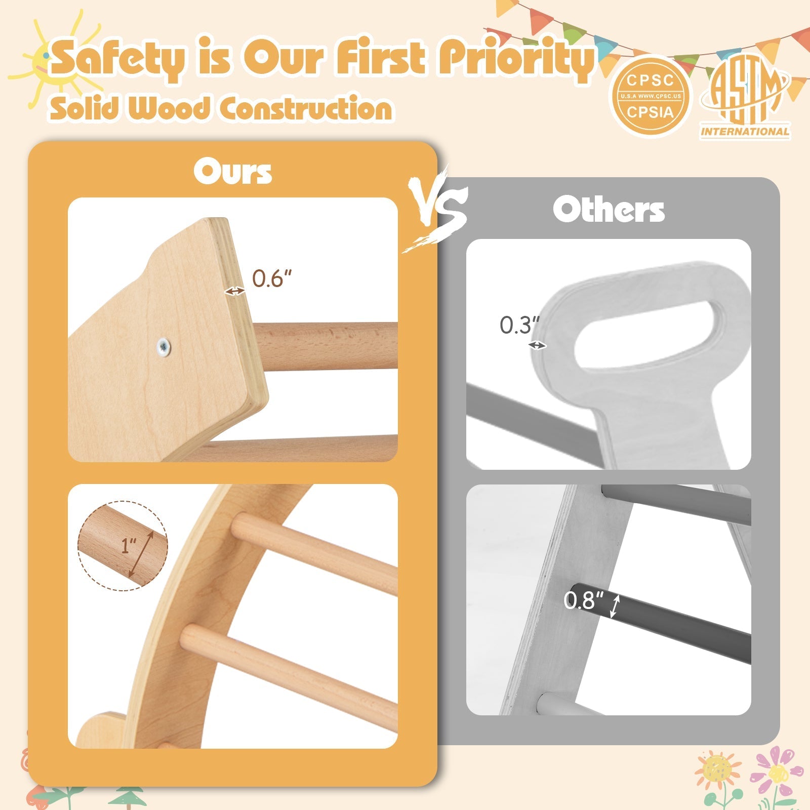 Montessori Climbing Arch & Rocker with Cushion – BrightSprig
