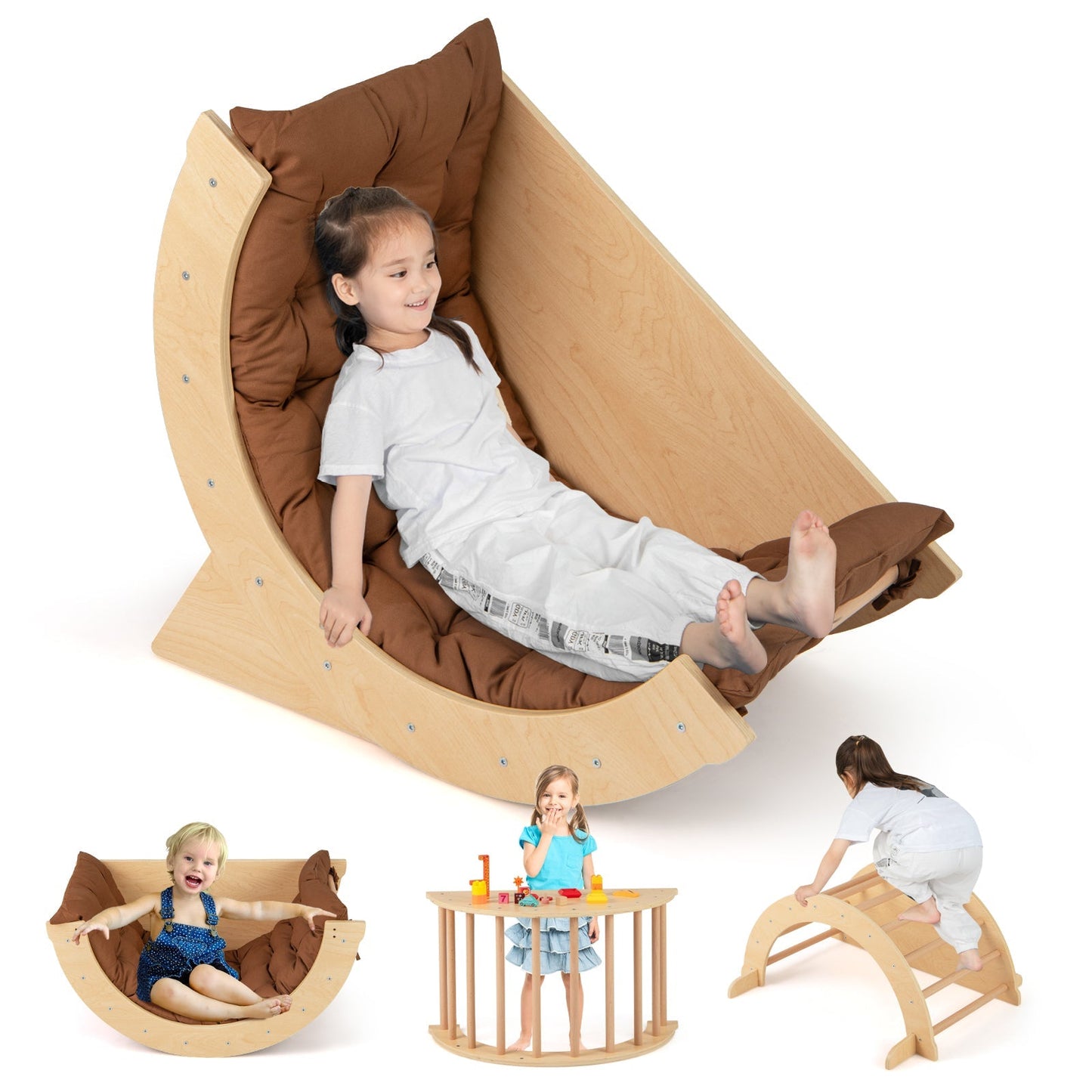 Montessori Climbing Arch & Rocker with Cushion – BrightSprig