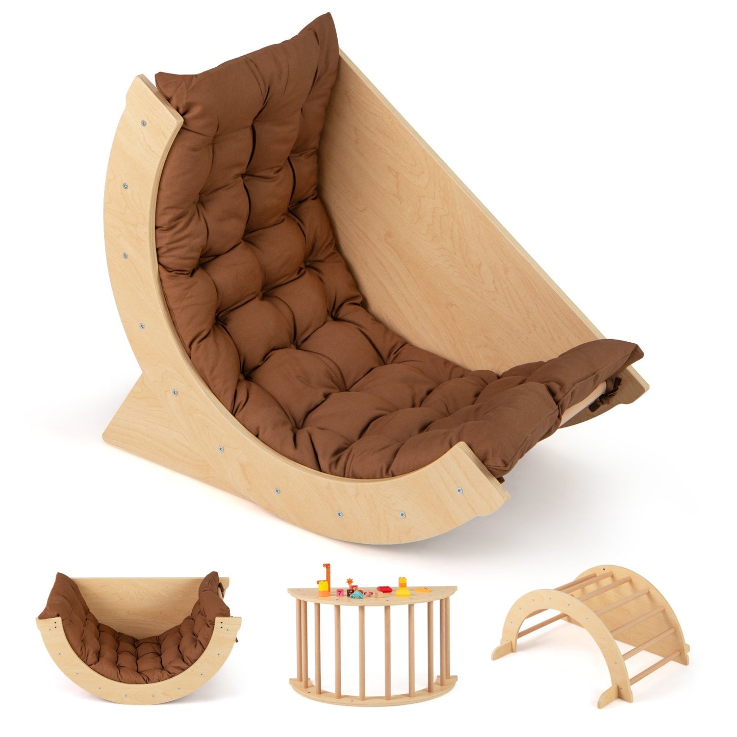 Montessori Climbing Arch & Rocker with Cushion – BrightSprig