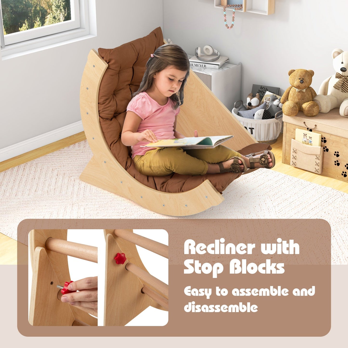 Montessori Climbing Arch & Rocker with Cushion – BrightSprig