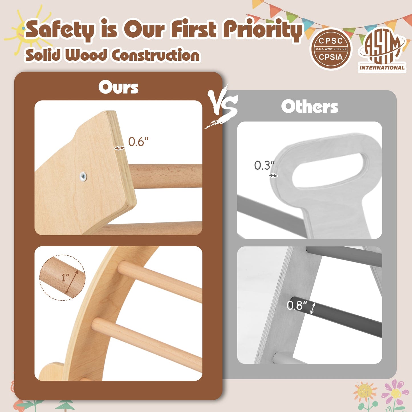 Montessori Climbing Arch & Rocker with Cushion – BrightSprig