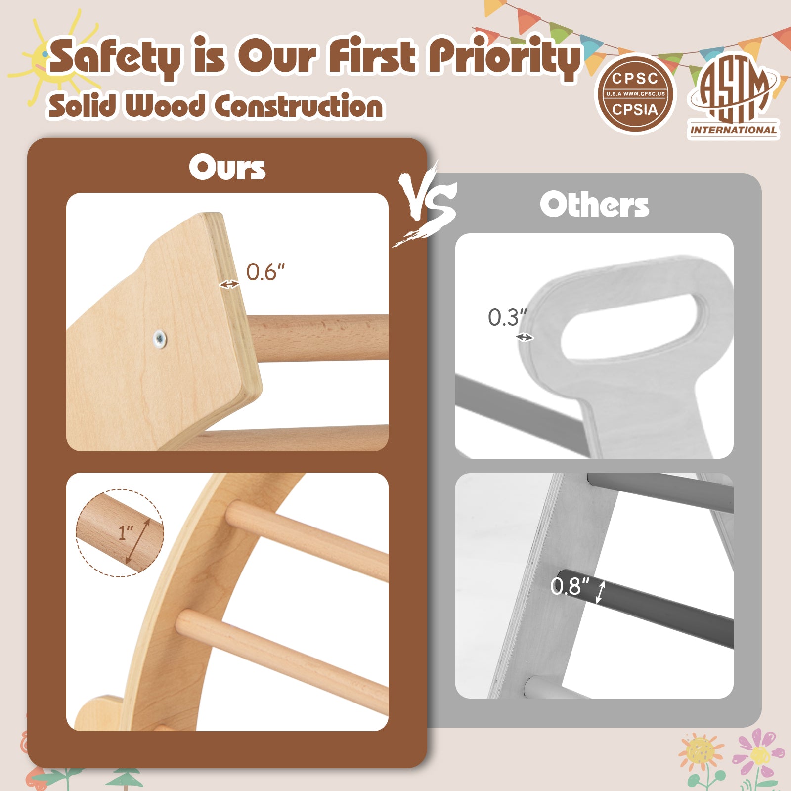Montessori Climbing Arch & Rocker with Cushion – BrightSprig