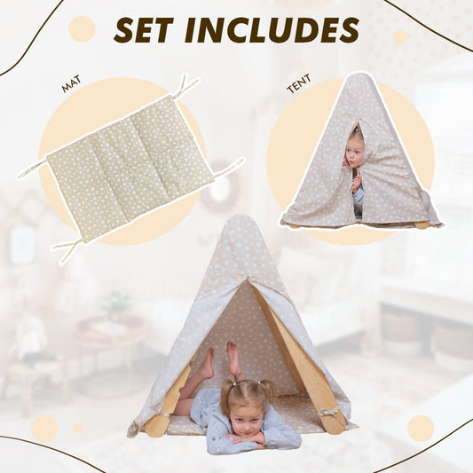 Goodevas Play Tent Cover & Mat for Triangle Ladder by Goodevas – BrightSprig